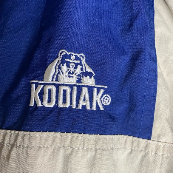 Kodiak Nylon Jacket Vintage Blue & Beige Mens M Classic Raincoat Hiking Camping - Picture 6 of 13